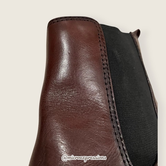 Frye Tate Chelsea Brown Genuine Leather Moto Gore Stretch Fall/Spring Ankle Boot - Picture 8 of 13